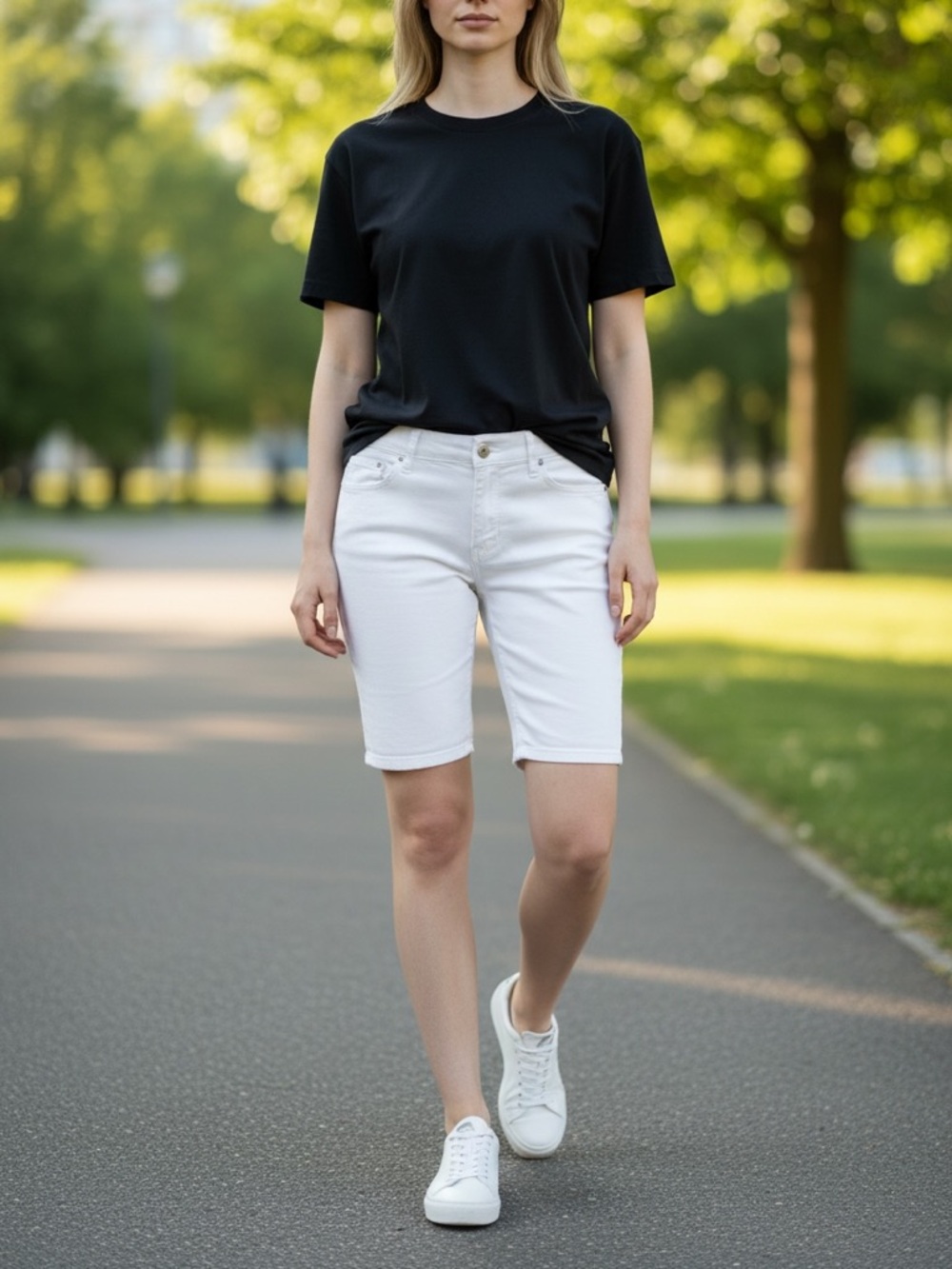H&M White Slim Fit Women's Denim Shorts size 32